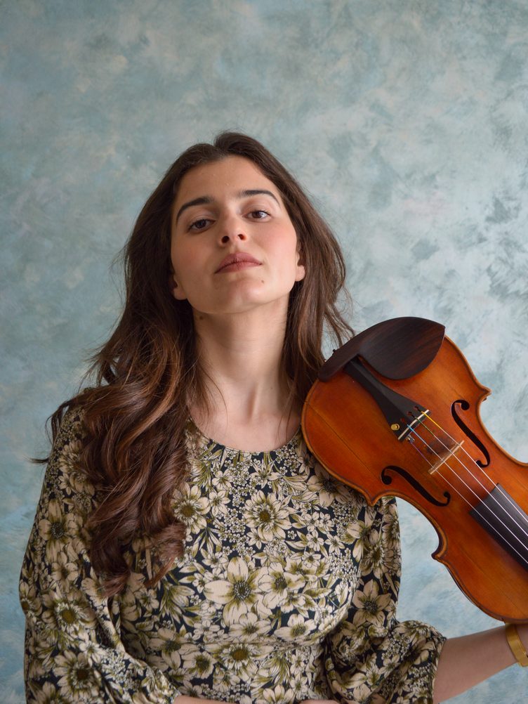 Stella Pavlaki with her violin
